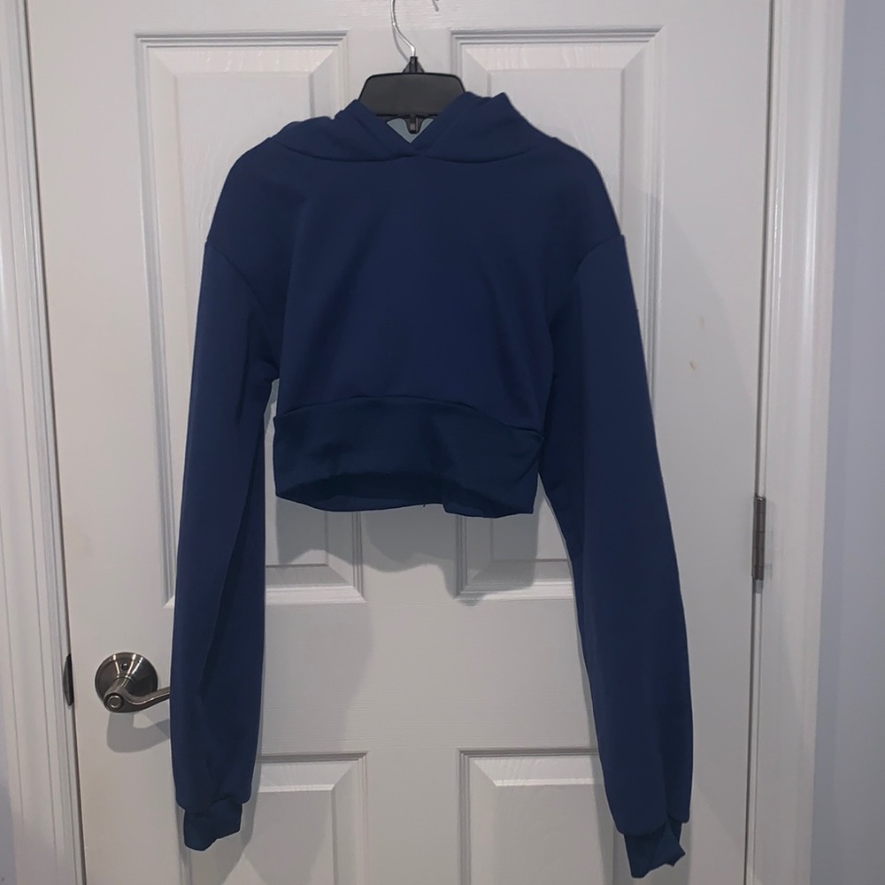 Blue cropped hoodie